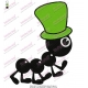 Black Ant in Green Hat Embroidery Design